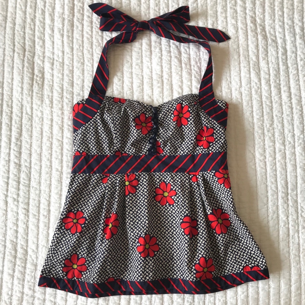 Anthro LIKE NEW Odille Pop Art Halter Top 2